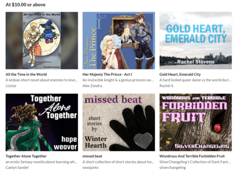 featuring books by Lizstar, Alex Zandra, Rachel S, Caelyn Sandel, seasparks, and silverchangeling