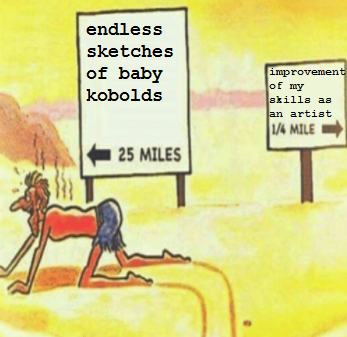 Man crawls in desert towards sign of baby kobolds in 25 miles instead of water in 1/4 a mile 