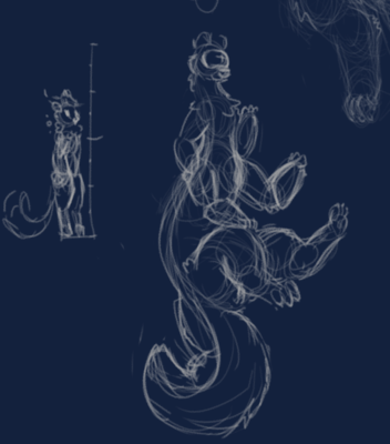 Big floaty taur creature next to smaller goat anthro critter