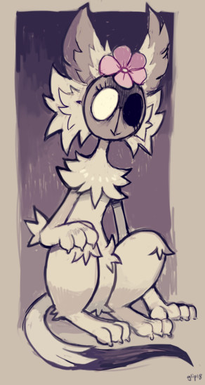 masked papaya sitting