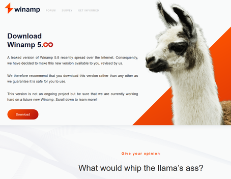 the Winamp website