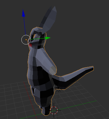 Polygonal gray 3D creature