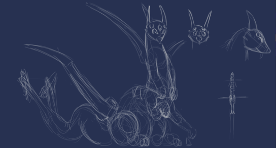 Taur airplane dragon with four wings and too many eyes