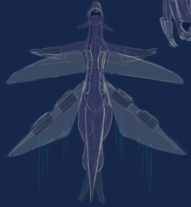 Dragon robot thing wearing four wings