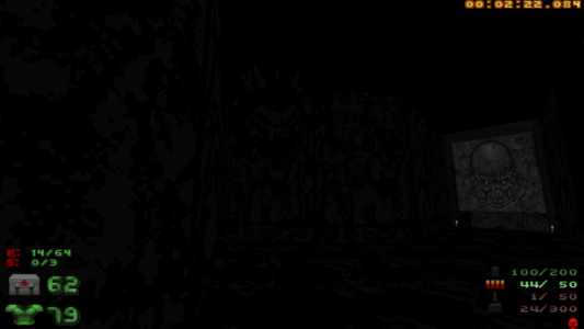 a very very dark room in E5M6 of SIGIL