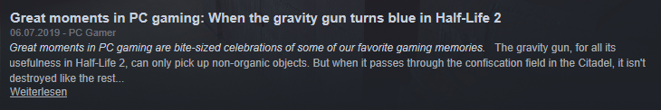 "Great moments in PC gaming: When the gravity gun turns blue in Half-Life 2"