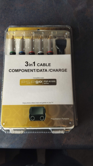 a box labeled "3 in 1 cable, component/ data/ charge"