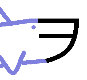 the katakana ヲ (wo) with some additional drawing done to make it look like it's a shark's mouth