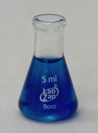 a 5 mL erlenmeyer flask, from some no-name brand of laboratory glassware that probably isn't the borosilicate it claims to be

it's just. tiny.