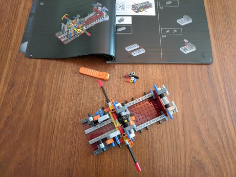 Stage one of the model compete. It doesn't look like an A-Wing yet, and there are some small pieces that weren't used.