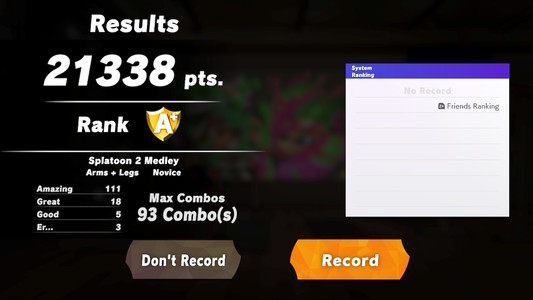 the Ring Fit rhythm game (rank A+ in Splatoon 2 Medley on Novice)