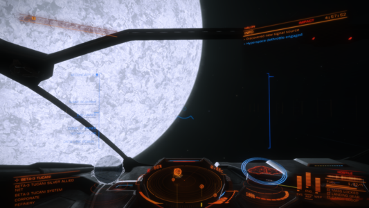 Elite: Dangerous screenshot of a giant sun