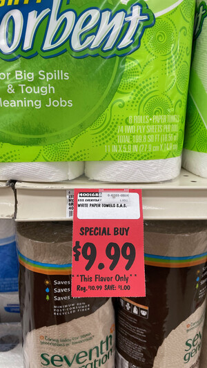 White Paper Towels
Special Buy
$9.99
**This Flavor Only**