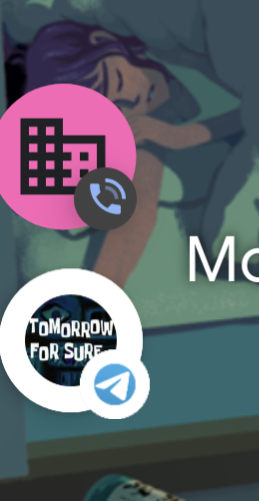 a call and a chat bubble in Android 12, they don't align