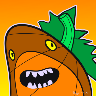 a shark but it's actually a pumpkin