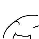 a cutesy from-the-bottom-corner smiley face that looks especially happy