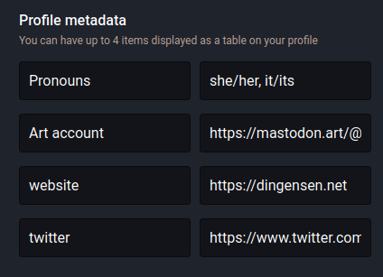 My profile metadata, last row linking to my twitter