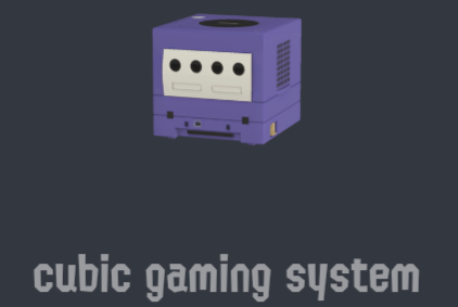 a picture of a nintendo gamecube, with the caption "cubic gaming system"