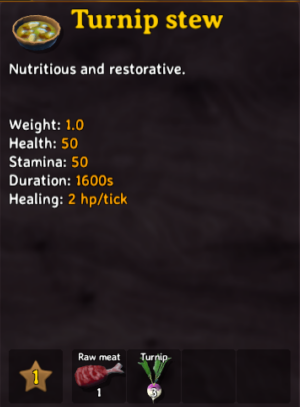The actual game-food/recipe from Valheim, for Turnip Stew.