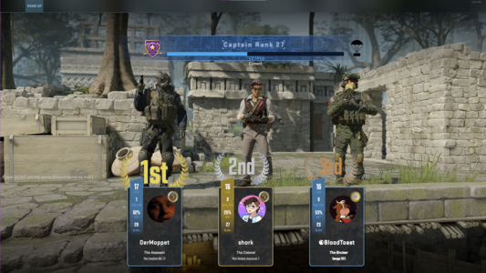me being 2nd place in CS2 arms race, having reached the knife