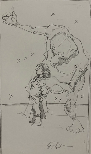 The other part of the left hand picture with a spider person and a captive halfling (possibly wizard). This is actually scaled so it can be easily added into the picture at left.